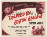 3b221 TRAPPED BY BOSTON BLACKIE TC '48 tough detective Chester Morris facing hand with loaded gun!