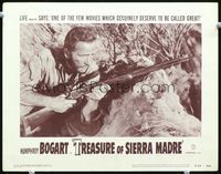 3b655 TREASURE OF THE SIERRA MADRE LC #6 R53 c/u of Humphrey Bogart with rifle, John Huston classic
