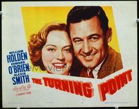 3b659 TURNING POINT LC #4 '52 great close posed smiling portrait of William Holden & Alexis Smith!