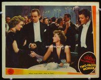 3b661 TWO-FACED WOMAN LC '41 gay Greta Garbo with Melvyn Douglas meets her rival Constance Bennett!