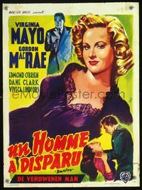 3c502 BACKFIRE Belgian movie poster '50 art of sexy double-crossing Virginia Mayo by Wik!