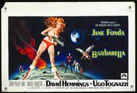 3c505 BARBARELLA Belgian poster '68 sexiest sci-fi art of Jane Fonda in space by Robert McGinnis!