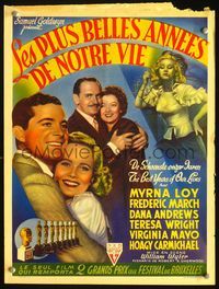 3c508 BEST YEARS OF OUR LIVES Belgian poster '47 Myrna Loy, Fredric March, Dana Andrews, Wright