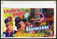 3c520 BOHEMIAN GIRL Belgian poster R50s great art of wacky Stan Laurel & Oliver Hardy as gypsies!