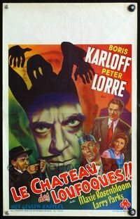 3c521 BOOGIE MAN WILL GET YOU Belgian 1949 Boris Karloff & Peter Lorre in a gay chiller-diller!