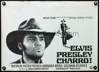 3c538 CHARRO Belgian movie poster '69 great close-up of a different kind of Elvis Presley!