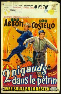 3c557 DANCE WITH ME HENRY Belgian movie poster '56 great wacky artwork of Bud Abbott & Lou Costello!