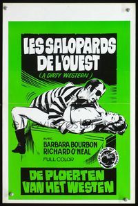 3c570 DIRTY WESTERN Belgian '75 Les Salopards de L'ouest, different art of violent cowboy sex!