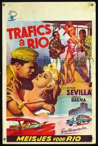 3c580 FIERY WOMEN Belgian movie poster '59 Mujeres de fuego, Ninon Sevilla, Mexican bad girls!