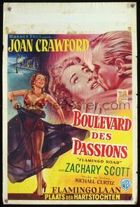 3c583 FLAMINGO ROAD Belgian movie poster '49 great art of sexy bad girl dancer Joan Crawford!