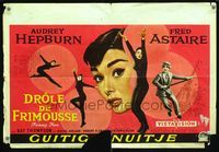 3c590 FUNNY FACE Belgian movie poster '57 great images of dancing Audrey Hepburn & Fred Astaire!
