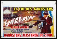 3c593 GANGSTER'S LAW Belgian '69 La Legge dei gangsters, great art of Klaus Kinski w/machine gun!