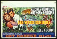 3c602 GREEN MANSIONS Belgian poster '59 cool different art of sexy Audrey Hepburn & Anthony Perkins!