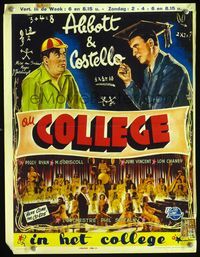 3c614 HERE COME THE CO-EDS Belgian '45 great art of professor Bud Abbott teaching Lou Costello!