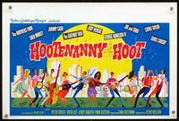 3c618 HOOTENANNY HOOT Belgian '63 Johnny Cash, great stylized art of country musicians & dancers!