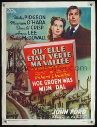 3c620 HOW GREEN WAS MY VALLEY Belgian '40s John Ford, great art of Walter Pidgeon & Maureen O'Hara!
