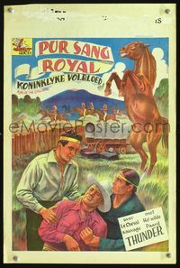 3c641 KING OF THE STALLIONS Belgian poster '40s Rick Vallin, cool western artwork by Bruxelles!