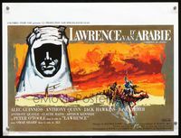 3c649 LAWRENCE OF ARABIA Belgian R70s David Lean classic, Peter O'Toole, silhouette art by Ray