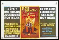 3c651 LIFE & TIMES OF JUDGE ROY BEAN Belgian '72 John Huston, art of Paul Newman by Richard Amsel!