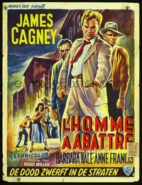 3c654 LION IS IN THE STREETS Belgian movie poster '53 great dramatic art of politician James Cagney!