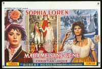 3c665 MADAME Belgian movie poster '63 three different art images of sexy Sophia Loren!