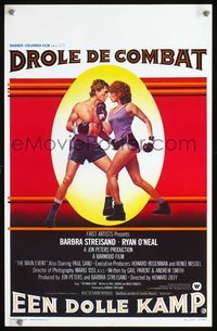 3c667 MAIN EVENT Belgian movie poster '79 great artwork of Barbra Streisand boxing with Ryan O'Neal!