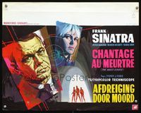 3c689 NAKED RUNNER Belgian poster '67 really cool portrait art of Frank Sinatra & Nadia Gray by Ray!
