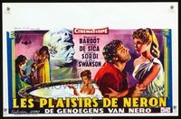 3c691 NERO'S MISTRESS Belgian '56 Mio Figlio Nerone, great art of sexy Brigitte Bardot, De Sica!