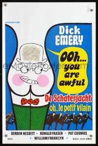 3c701 OOH YOU ARE AWFUL Belgian '72 Cliff Owen, English, wacky cartoon artwork of rear w/face!