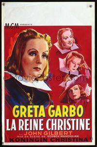 3c721 QUEEN CHRISTINA Belgian R50s great different artwork of Greta Garbo w/variety of expressions!