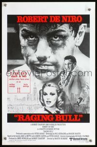 3c722 RAGING BULL Belgian '80 classic close up boxing image of Robert De Niro, Martin Scorsese!