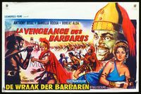 3c735 REVENGE OF THE BARBARIANS Belgian '60 La vendetta dei barbari,wild art of demented barbarian!