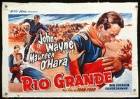 3c737 RIO GRANDE kraft Belgian R50s different art of John Wayne & O'Hara, directed by John Ford!