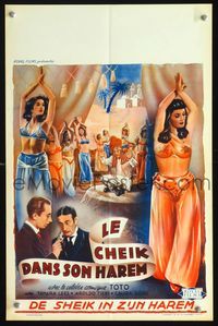 3c780 TOTO SCEICCO Belgian movie poster '50 great art of sexy bellydancers and wacky sheik Toto!