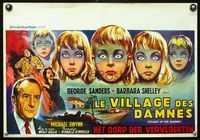3c789 VILLAGE OF THE DAMNED Belgian movie poster '60 really nice art of those strange little kids!