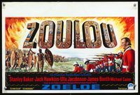 3c802 ZULU Belgian movie poster '64 fantastic battle art of British soldiers vs. Zulu warriors!
