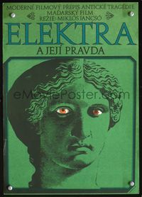 3c046 ELECTRA, MY LOVE Czech 11x16 '74 Miklos Jancso's Szerelmem Elektra, cool artwork by Iakabova!