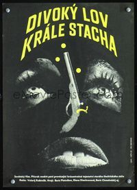 3c085 SAVAGE HUNT OF KING STAKH Czech 12x16 poster '83 Boris Plotnikov, Dikaya okhota korolya Stakha