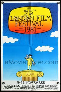 3c099 25TH LONDON FILM FESTIVAL English double crown '81 art of Navy officer w/camera & clapboard!