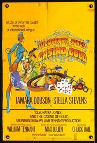 3c103 CLEOPATRA JONES & THE CASINO OF GOLD English double crown '75 Tamara Dobson & gambling art!