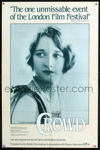 3c104 CROWD English double crown poster R80s King Vidor, great close portrait of Eleanor Boardman!