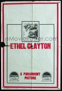 3c108 ETHEL CLAYTON English double crown movie poster '20s cool art of Paramount silent actress!