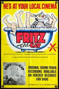3c109 FRITZ THE CAT soundtrack English double crown '72 Ralph Bakshi sex cartoon, different image!
