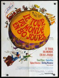 3c134 AROUND THE WORLD IN 80 DAYS French 23x32 movie poster R60s all-stars, around-the-world epic!