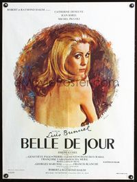 3c137 BELLE DE JOUR French 23x32 R70s Luis Bunuel, close up of sexy Catherine Deneuve!