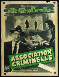3c139 BIG COMBO French 24x32 '55 Cornel Wilde, Richard Conte & Jean Wallace, classic film noir!