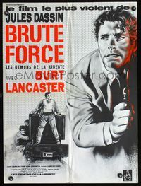 3c147 BRUTE FORCE French 23x31 R70s cool completely different art of Burt Lancaster by Boumendil!
