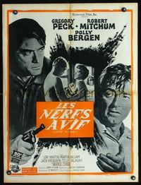 3c149 CAPE FEAR French 24x32 poster '62 great image of Gregory Peck, Robert Mitchum & Polly Bergen!