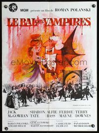 3c160 FEARLESS VAMPIRE KILLERS French 23x31 '67 Roman Polanski, wonderful different art by Hurel!