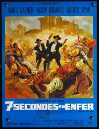 3c172 HOUR OF THE GUN French 23x30 '67 James Garner as Wyatt Earp, John Sturges, cool gunfight art!